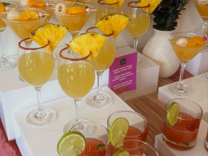 New-home welcome mocktail bar setup